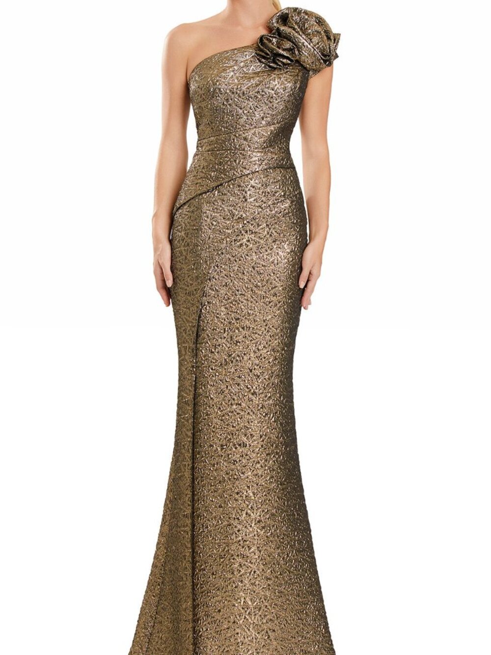 NWT Alexander by Daymor 3130F25 Cap Sleeve Textured Evening Gown Bronze size 18